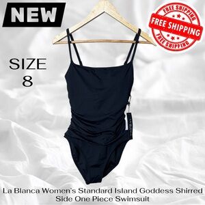 La Blanca Women’s Size 8 Standard Island Goddess Shirred Side One Piece Swimsuit